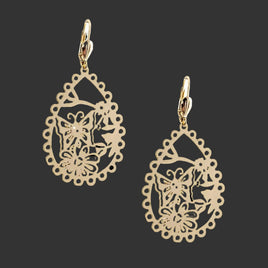 18K Gold Layered Filigree Butterfly Earrings
