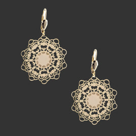 18K Gold Layered Filigree Sunburst Earrings