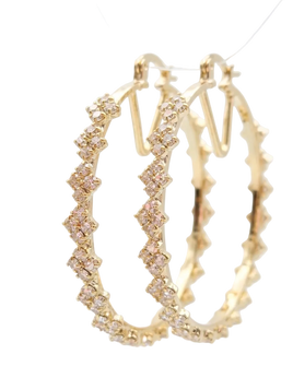 Cubic Zirconium (CZ) Studded Gold Layered Earrings 18 Kt Gold Layered