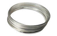 7 Day stackable semanario bangle set - 2mm gold silver tri color
