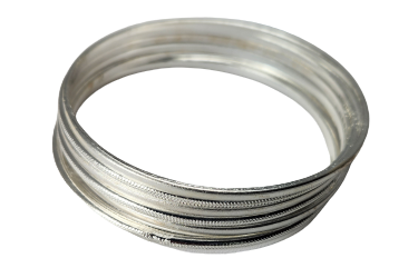 7 Day stackable semanario bangle set - 2mm gold silver tri color