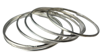 7 Day stackable semanario bangle set - 2mm gold silver tri color