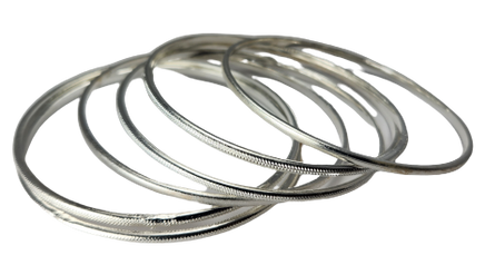 7 Day stackable semanario bangle set - 2mm gold silver tri color