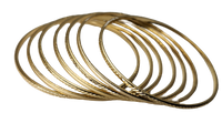 7 Day stackable semanario bangle set - 2mm gold silver tri color