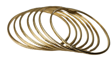 7 Day stackable semanario bangle set - 2mm gold silver tri color