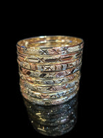 3Tone Tri-Color Bangle Bracelets 6MM -  (1 Dozen)