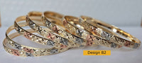 3Tonw Tri-Color Shimmer Oro Laminado Bangle Bracelets 6MM -  (1 Dozen)