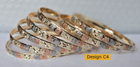3Tonw Tri-Color Shimmer Oro Laminado Bangle Bracelets 6MM -  (1 Dozen)