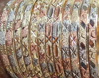 Tri Color Semanario 7-Day Bangle Bracelets - 6MM