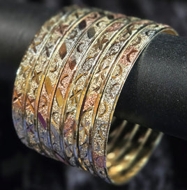 Tri Color Semanario 7-Day Bangle Bracelets - 6MM