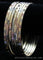 Mexican Semanario 7 Day Tri-Color Gold/Silver Layered Bangles 4MM