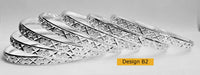 Mexican Semanario 7 Day Silver Layered Diamond Cut Bangles 6MM