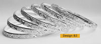 Mexican Semanario 7 Day Silver Layered Diamond Cut Bangles 6MM
