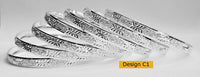 Mexican Semanario 7 Day Silver Layered Diamond Cut Bangles 6MM