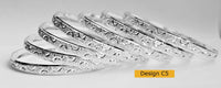 Mexican Semanario 7 Day Silver Layered Diamond Cut Bangles 6MM
