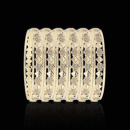 CZ Cubic Zirconium A+ Quality Stone Bangles (2 PIECE SET)