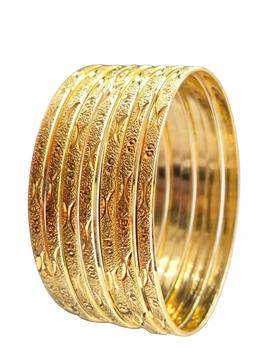 Semanario 7 Day Bangles 4MM Gold 14Kt Gold Plated