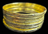 Semanario 7 Day Bangles 4MM Gold 14Kt Gold Plated