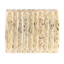 Gold Layered Oro Laminado Bangle Bracelets 6MM (1 Dozen)