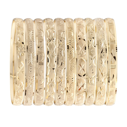 Gold Layered Oro Laminado Bangle Bracelets 6MM (1 Dozen)