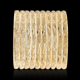 Gold Layered Oro Laminado Bangle Bracelets 4MM (1 Dozen)