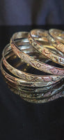 3Tone Tri-Color Bangle Bracelets 6MM -  (1 Dozen)
