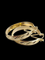 Gold Plated Bangle Hoop Earrings - 6 Pairs / 12 Pieces