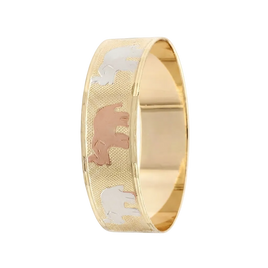 Tri-Color Elephant Bangle 20MM