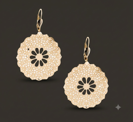18K Gold Layered Filigree Daisy Earrings