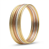 7 Day stackable semanario bangle set - 2mm gold silver rose gold