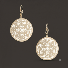 18K Gold Layered Filigree Doily Earrings