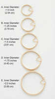 Gold Plated Bangle Hoop Earrings - 6 Pairs / 12 Pieces