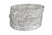 Silver Layered Diamond Cut Bangle Bracelets 4MM (1 Dozen)