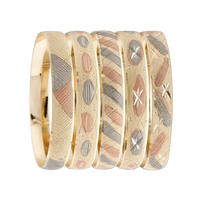 3Tone Laser Cut Gold Layered Bangle Bracelets 10MM (6 PIECES)