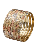 Tri Color Semanario 7-Day Bangle Bracelets - 6MM