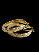 Gold Plated Bangle Hoop Earrings - 6 Pairs / 12 Pieces