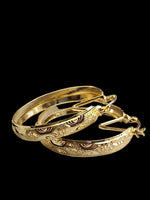 Gold Plated Bangle Hoop Earrings - 6 Pairs / 12 Pieces