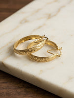 Gold Plated Bangle Hoop Earrings - 6 Pairs / 12 Pieces