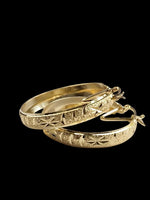 Gold Plated Bangle Hoop Earrings - 6 Pairs / 12 Pieces