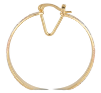 3-Tone Bangle Hoop Earrings - 6 Pairs / 12 Pieces