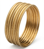 7 Day stackable semanario bangle set - 2mm gold silver rose gold