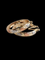 3-Tone Bangle Hoop Earrings - 6 Pairs / 12 Pieces