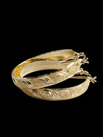 Gold Plated Bangle Hoop Earrings - 6 Pairs / 12 Pieces