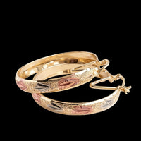 3-Tone Bangle Hoop Earrings - 6 Pairs / 12 Pieces