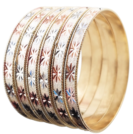 7 Day Stackable 3 Tone Semanario Set Bracelets