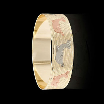Tri-Color Dolphin Bangle 20MM (Minimum 6 Pieces)