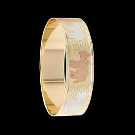 Tri-Color Elephant Bangle 20MM (Minimum 6 Pieces)