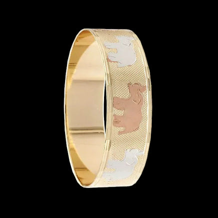 Tri-Color Elephant Bangle 20MM (Minimum 6 Pieces)